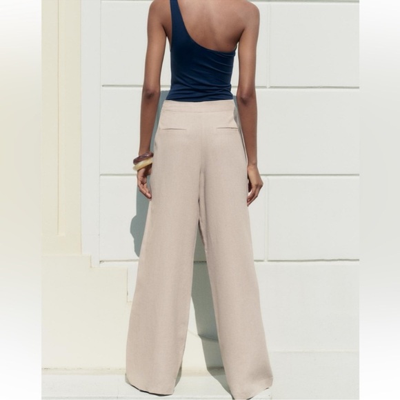 LINEN BLEND PAREO PANTS - Picture 7 of 14